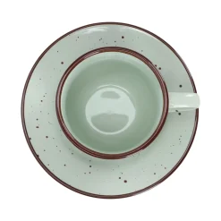 Taza de té con plato rústico 220 ml