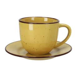 Taza de té con plato rústico 220 ml