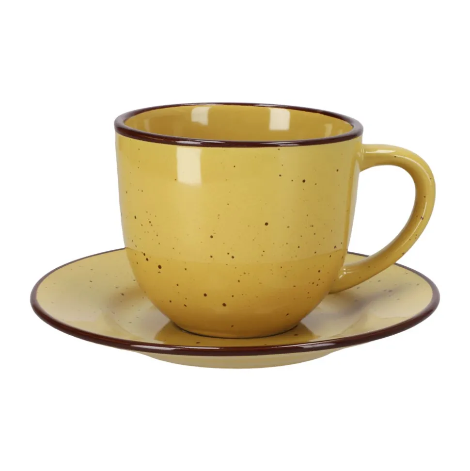 Taza de té con plato rústico 220 ml