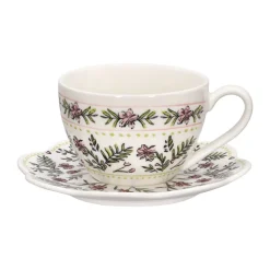 Taza y plato con diseño floral 275 ml