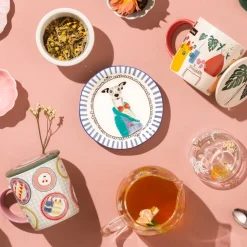 Tazón estampado de cerámica con infusor 390 ml