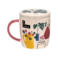 Tazón estampado de cerámica con infusor 390 ml