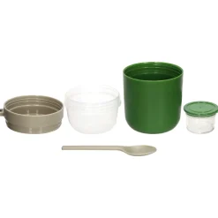 Vaso contenedor con cuchara para la colación