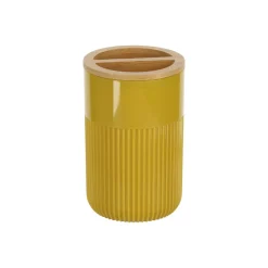 Vaso de plástico y bambú para el baño