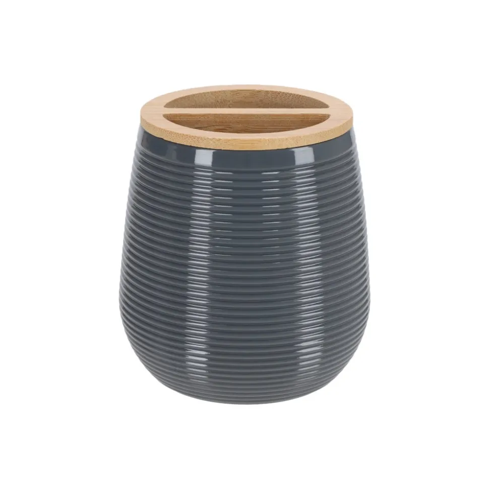 Vaso de plástico y bambú para el baño