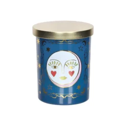 Vela aromática lavanda envase vidrio con diseño