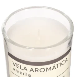 Vela con contenedor de vidrio vainilla 5,6x6,5 cm