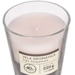 Vela con contenedor de vidrio higo bergamota 9x10 cm