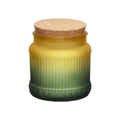 Vela de vidrio con degrade té verde