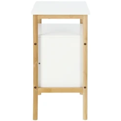 Velador auxiliar bambú y mdf con 2 cajones 40x30x64 cm