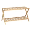 Zapatero de 2 niveles bambú 70x30x28 cm